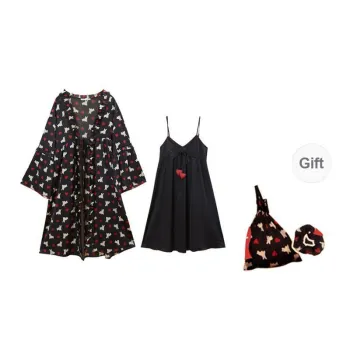 GUKOO Pajama Set Women's Midnight Black