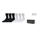 Black Orange Box+6 Pack (White *3+Black *3-Thigh-High Socks)