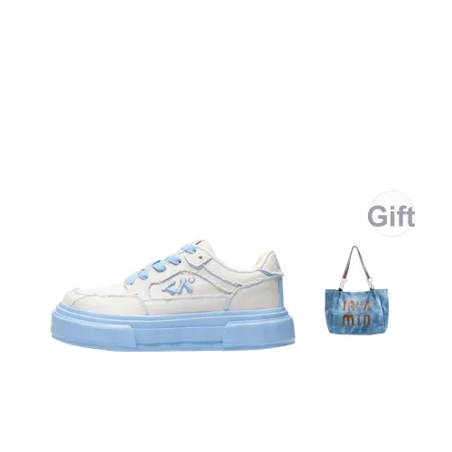 Размер CN Покрытие Амортизация Высота Увеличение Низкие Кроссовки для Скейтбординга Унисекс Белый Синий