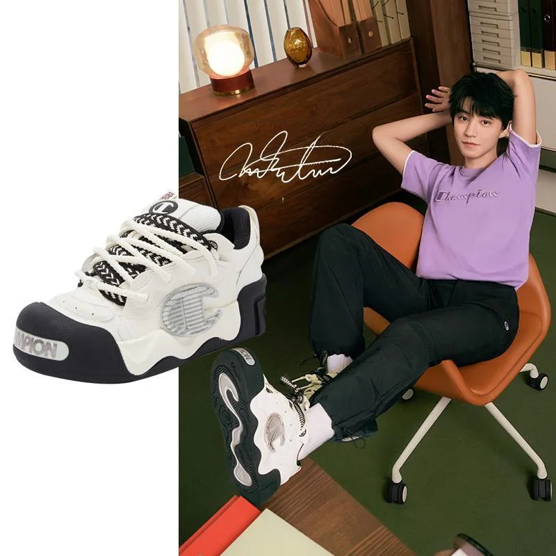 Champion AutoSkate V1 Low Top Skateboard Shoes Men's Black White-5