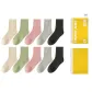 [10 Pack]2 Apricot+2 Grass Green+2 Pink+2 Light Gray+2 Black