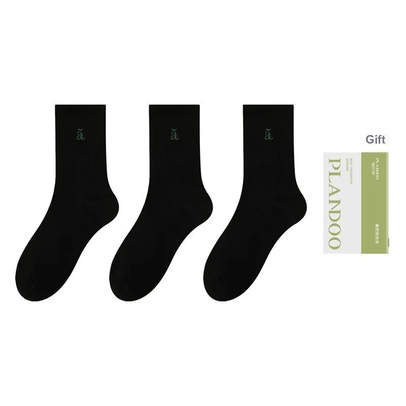 PLANDOO Mid Calf Socks Men's Box Of 3 Pairs-12
