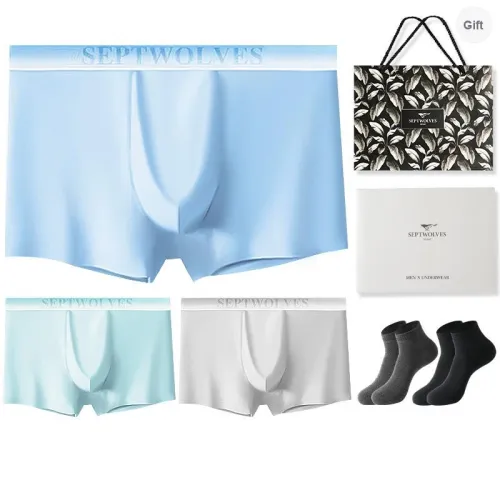 SEPTWOLVES Underpants Men's 3 Gift Box Sets+Shopping Bag