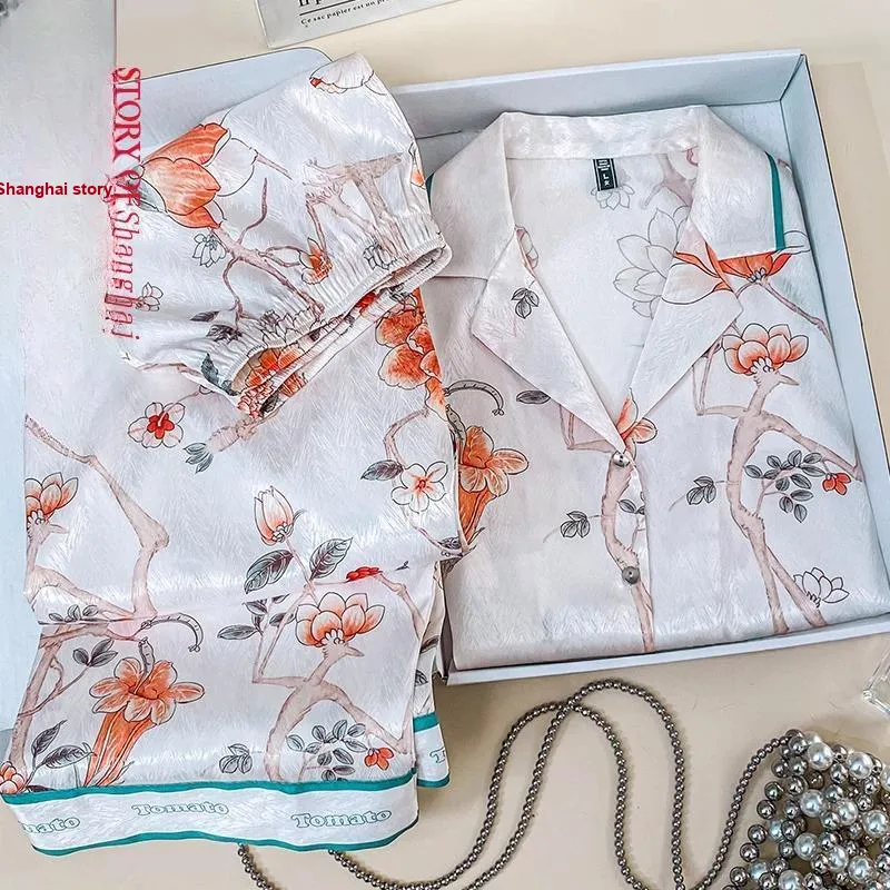 Shanghai Story Pajama Set Women's Swaying Branches-1