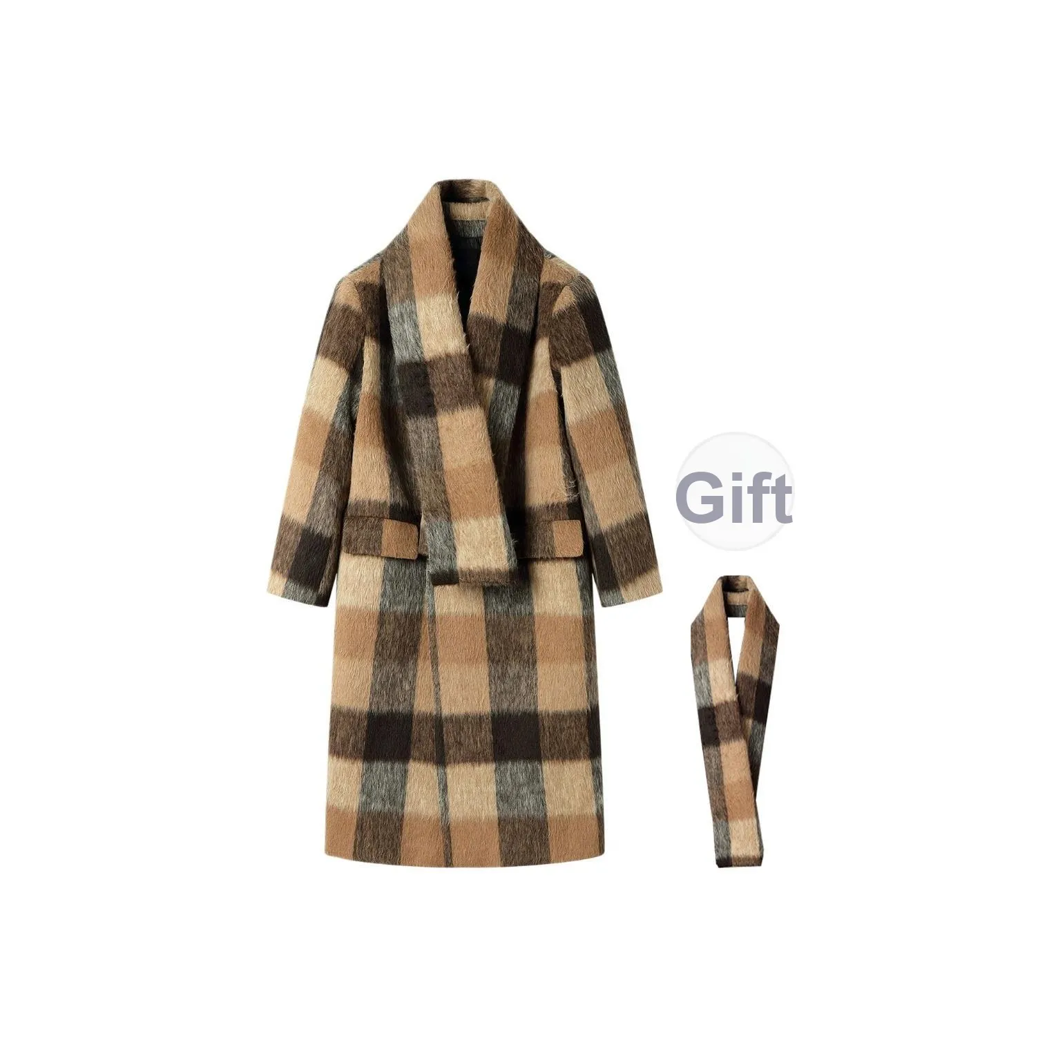 RASHOMONG Цвет изображения с Бесплатно Шарф Унисекс Пальто