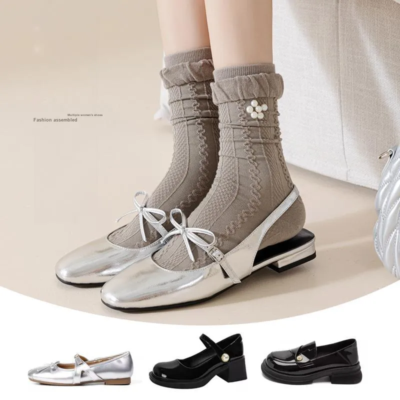 JIAZINI Mid Calf Socks Women's 4 Pack-4