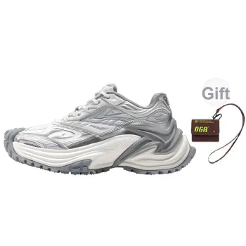 OGR Abrasion Resistant Breathable Height Increasing Low Top Running Shoes Unisex Beiya Silver