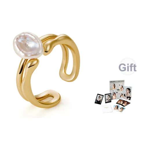 Amber Lollipop Bellflower Collection White Petal Collection Пресноводный жемчуг Кольца Женские