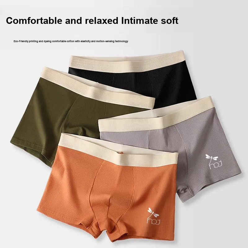 RED DRAGONFLY Cotton Panties Men's 4 Piece Gift Box Sets-10