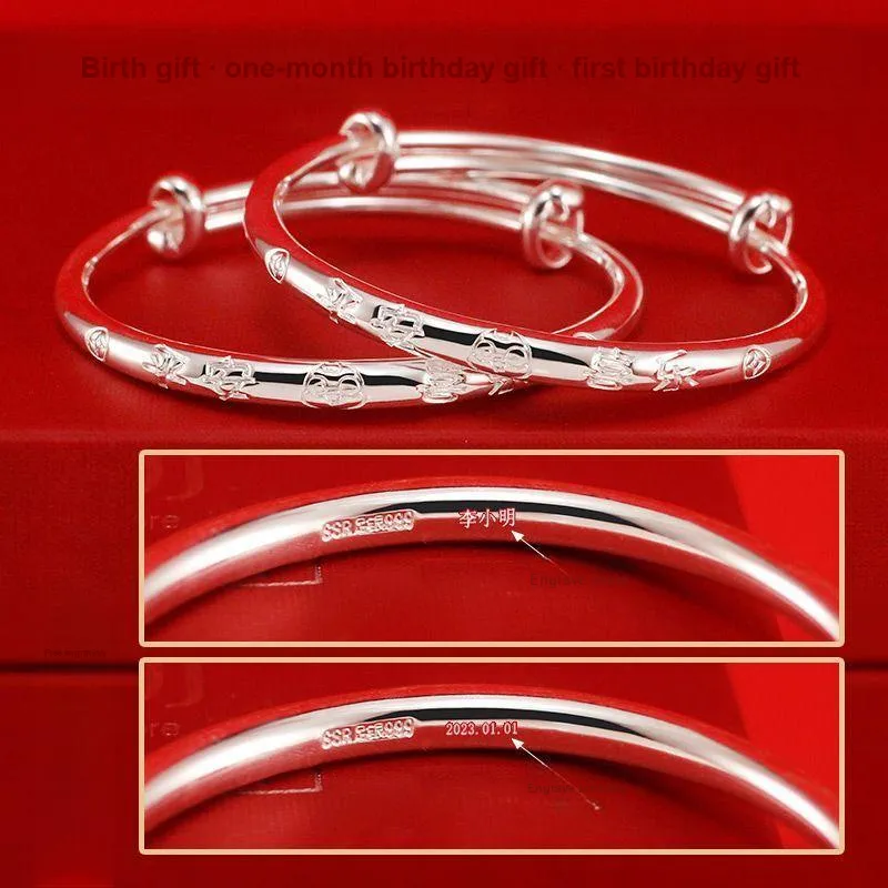 YINDIEFANG 999 Fine Silver Children's Silver Accessories Kids'-3
