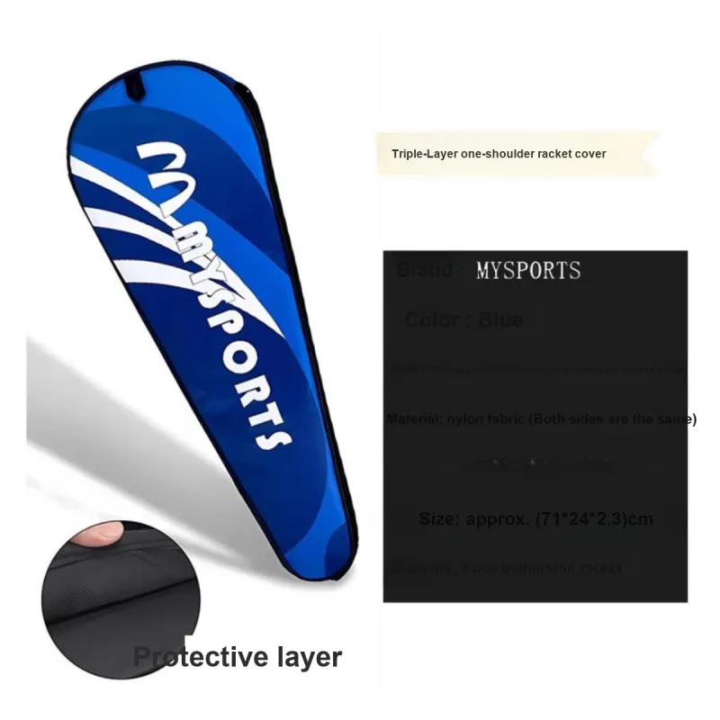 Mysports Badminton Racket Bags 2 Pcs Pack Sporty Style Shoulder Bag Unisex Sun Protection Insulation-13