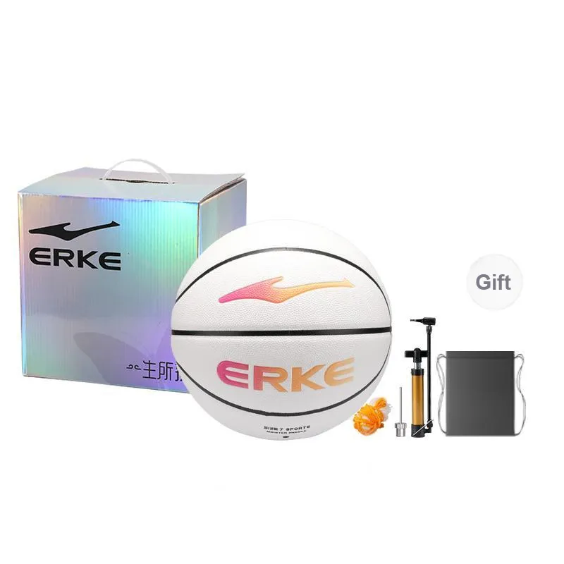 Erke PU Basketball White 6 Size 7 Ball Training Unisex-5