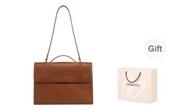 Miao Di Textured Vegetable Tanned Cow Leather Portable One Shoulder Bag Regular Women's Vintage Brown