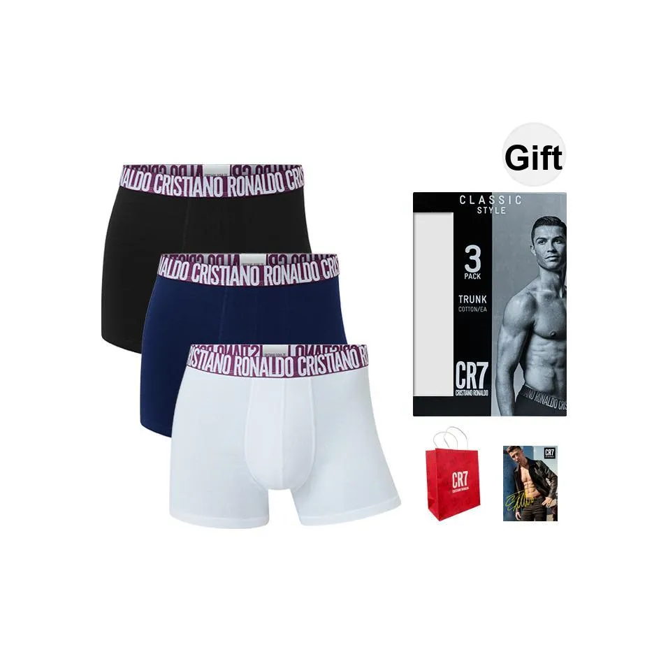 CR7 CRISTIANO RONALDO Boxer Shorts Men's 3 Pack Obsidian Black/Moon White/Deep Sea Blue