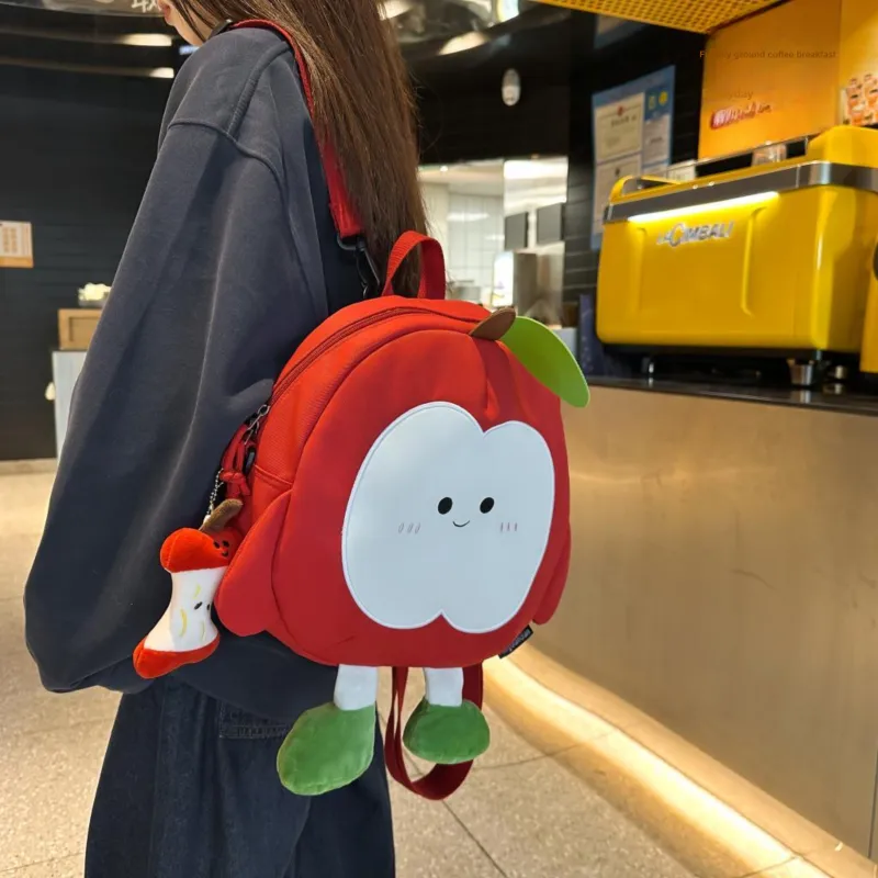 URBAN FOREST Nylon Backpack Unisex Red/Green-3
