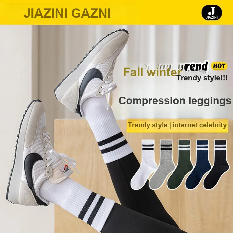 JIAZINI Mid Calf Socks Women's 5 Pack-3