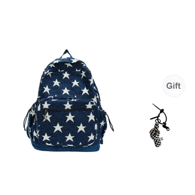BRABOSTON Polyester Backpack Regular Unisex Red/Blue/Stripes Gray-5
