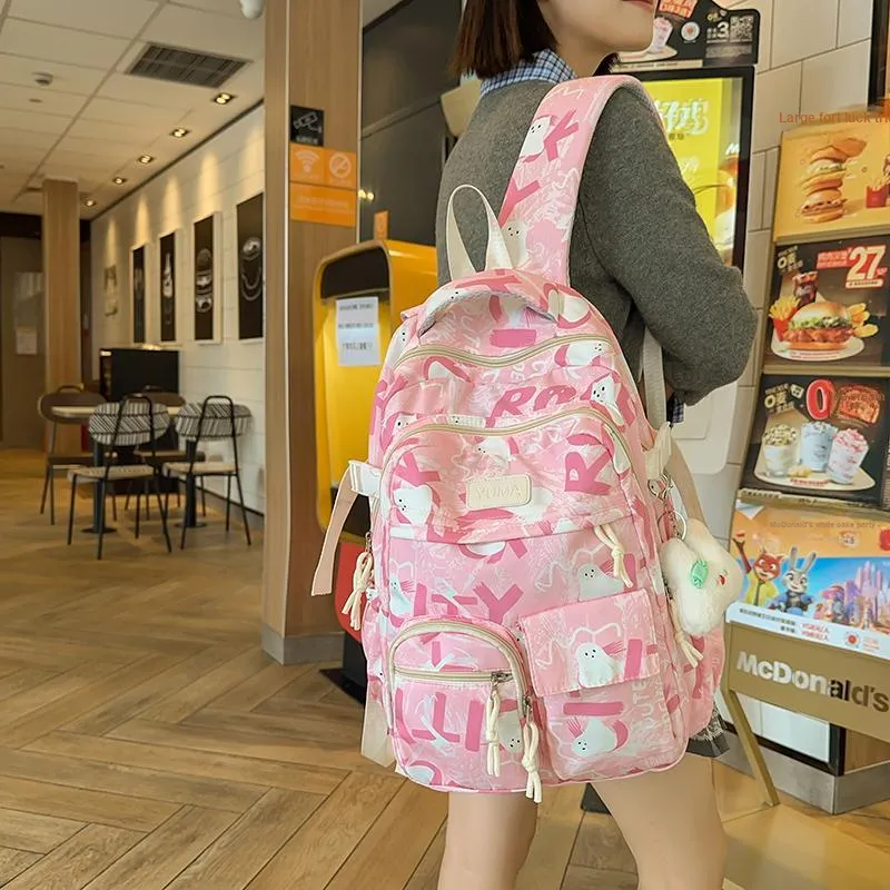 Yalu Nylon Backpack Unisex Multicolor-16