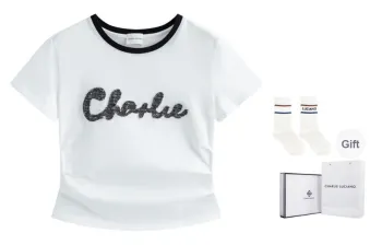 Charlie Luciano T Shirt Women's White Box+Socks