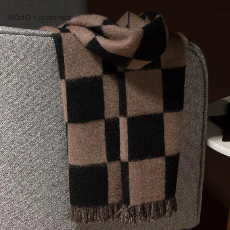 Red Bean Cashmere Knit Scarves Women's-5