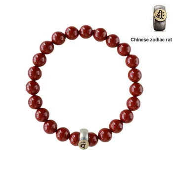 LANMUYINNUO Reconstructed Cinnabar Bracelets Unisex