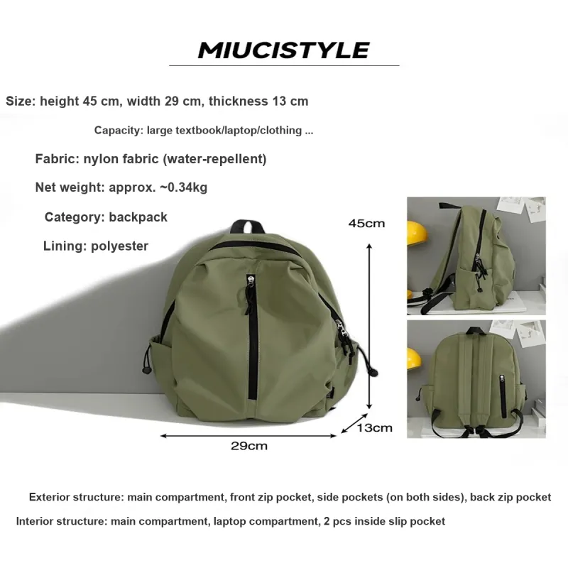 FREEHIKE Nylon Fabric Backpack Regular Unisex Ecru/Green/Red/Black-14