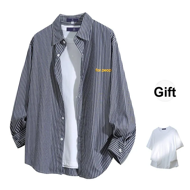 FAX FOR FMACM Shirt Unisex Navy Blue Stripes-14