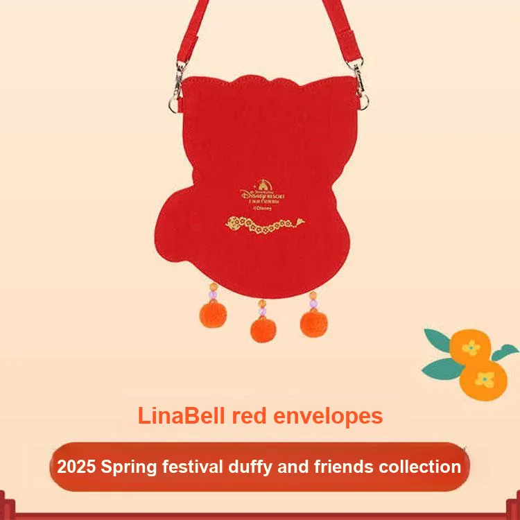 Disney 2025 Spring Festival Duffy And Friends Cotton Fabric Shoulder Bag, Crossbody Bag Women's Multicolor-2