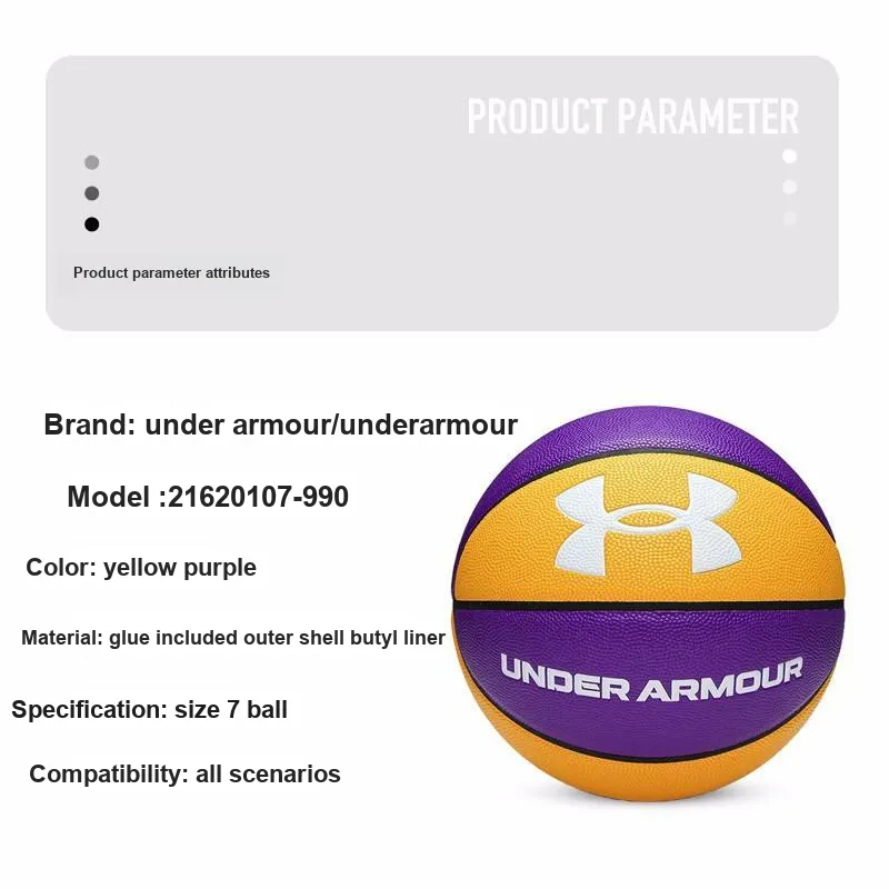 Under Armour PU Basketball Yellow Purple Size 7 Training Unisex-8