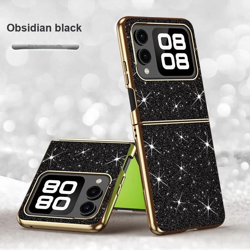 ZHUOJI TPU Material Huawei Novaflip Phone Case Compatibility Foldable Display Women's Ultra Thin Star Diamond Glitter-3