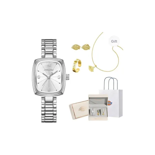 Dickies Shooting Stars Маленький Каменный сахар Наручные часы Кварцевый механизм Стальной ремешок Серебристый циферблат