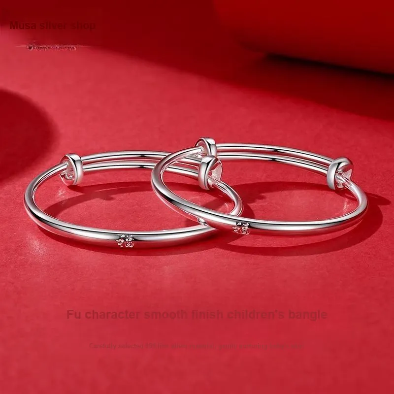 MIAOYINGE 999 Fine Silver Bangles Kids'-1