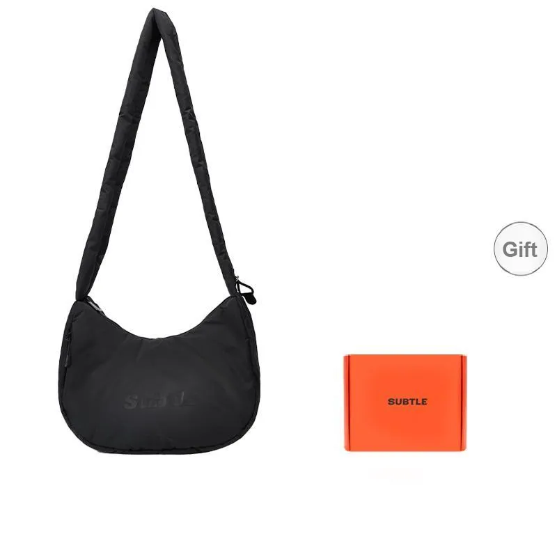 Subtle Fabric Cloud Shoulder Bag Unisex Ecru/Black-5