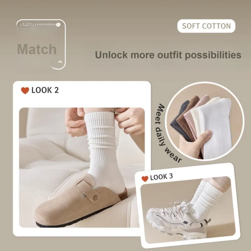 Temooues Mid Calf Socks Women's Combo Set-14