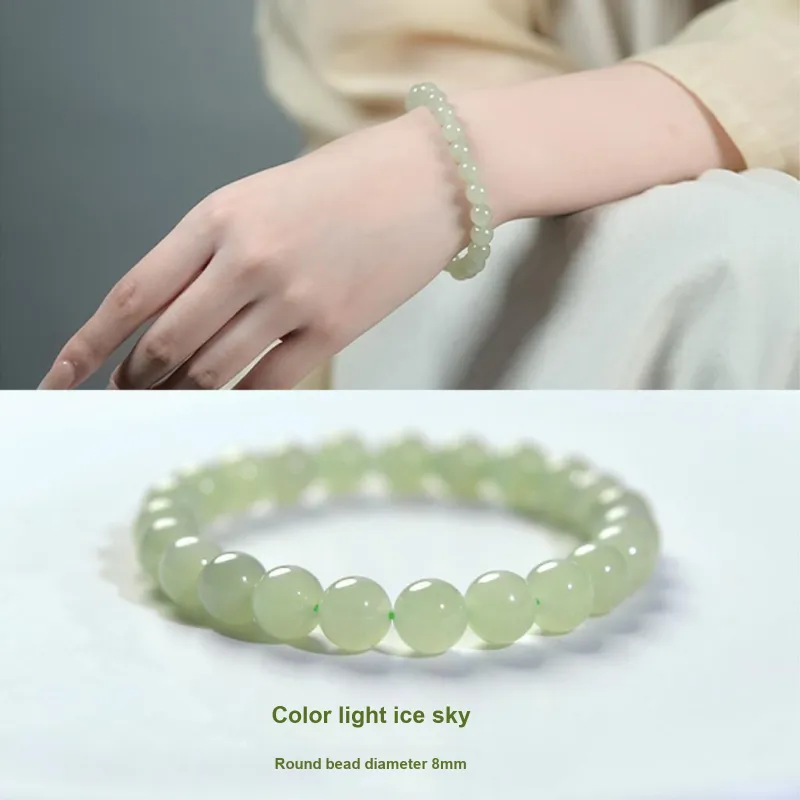 ORTAFFA Hetian Jade Bracelets Pale Greenish White Jade Unisex-9