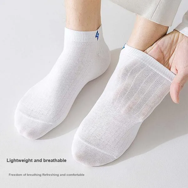 H-YXIANG No-Show Socks Men's 6 Pack White-1