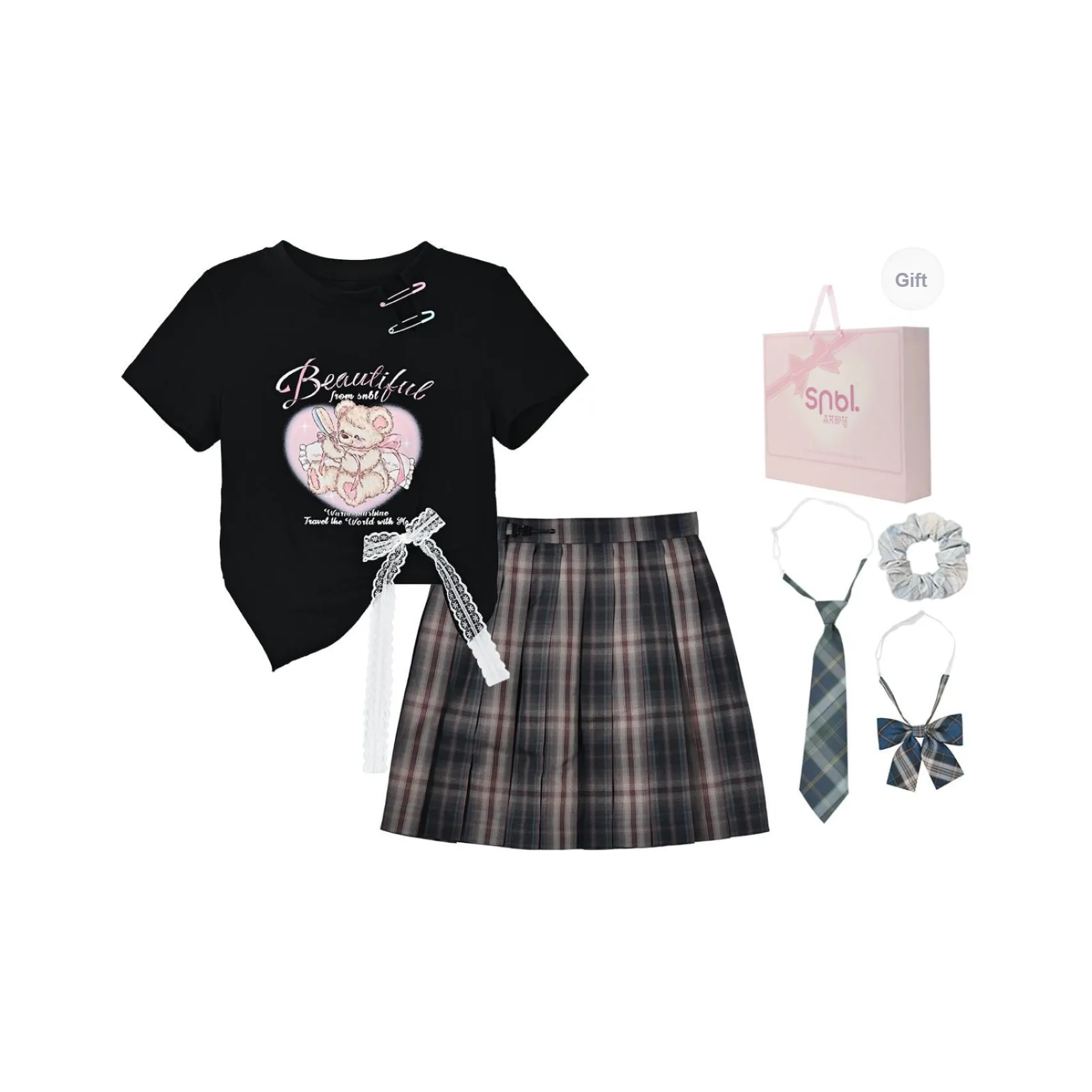 Snbl Юбка + T Рубашка Женская Униформа