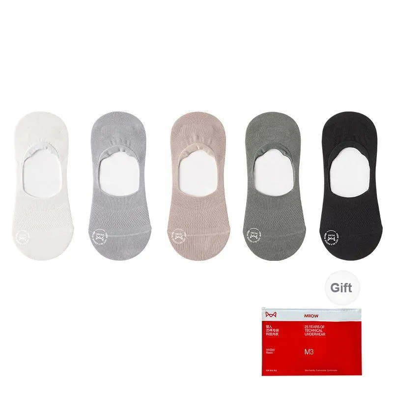 MIIOW Cool One Summer Series No Show Socks Men's Shopping Bag 5 Pack-35