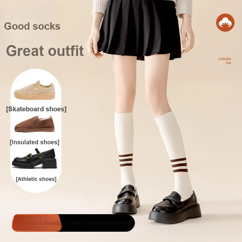 MIIOW Knee High Socks Women's 4 Pack-11