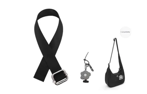 Lan Bao Fan Nylon Canvas Adjustable Conversion Extension Strap Shoulder Strap Crossbody Handbag Merch Unisex Black