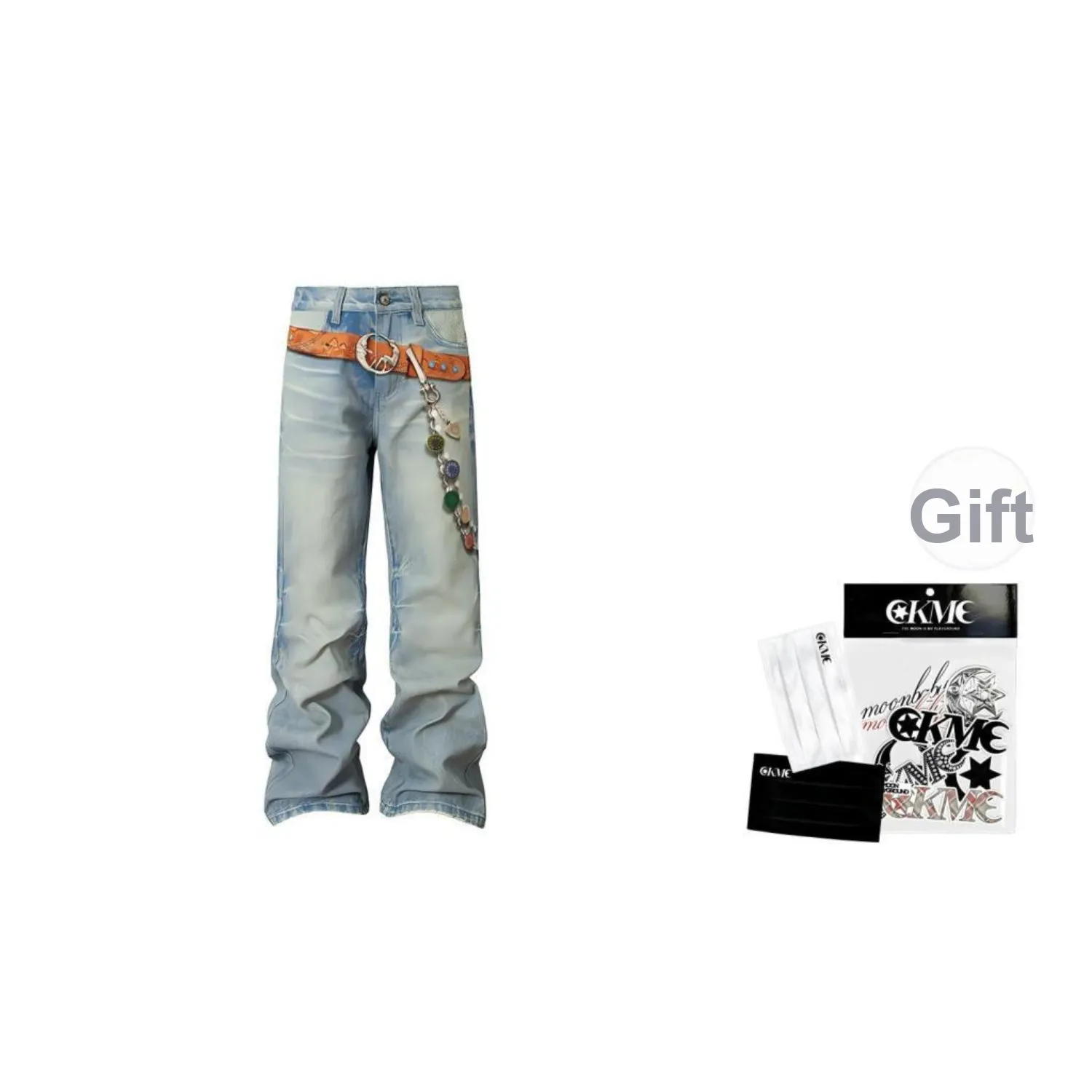 OKME Jeans Unisex Blue