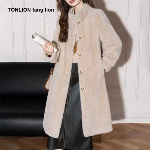Tonlion Абрикос Женские Меховые изделия