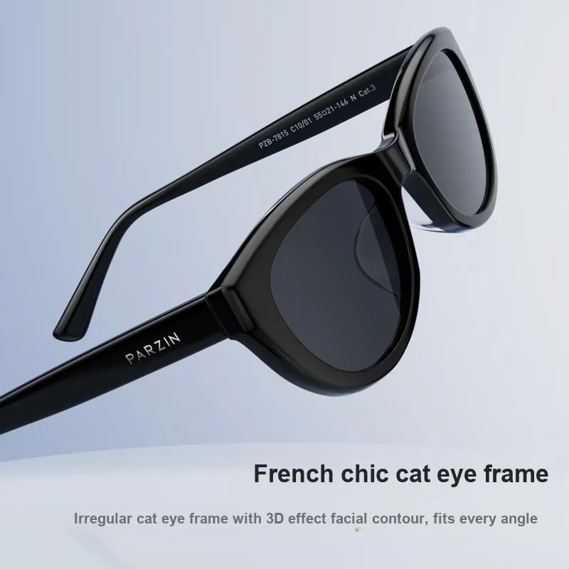 PARZIN Plate Frame Cat Eye Sunglasses Unisex-4
