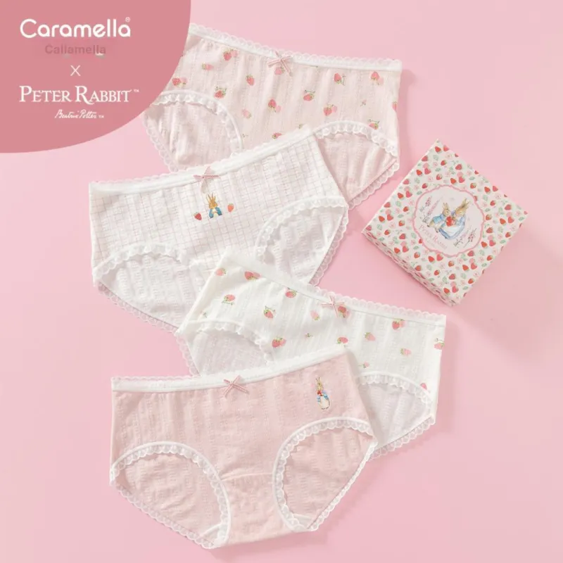 Caramella x Peter Rabbit/, Underwear Gift Box Women's 4 Pack Mixed Color-19