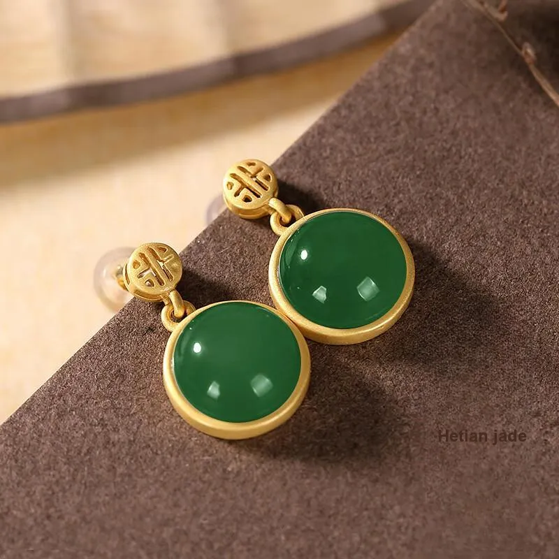 Gramda Hetian Jade Earrings Jasper Women's-1