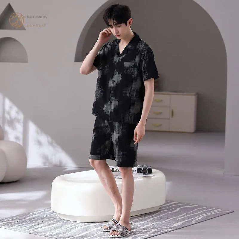 Gongdie Pajama Set Men's Shopping Bag Black-3