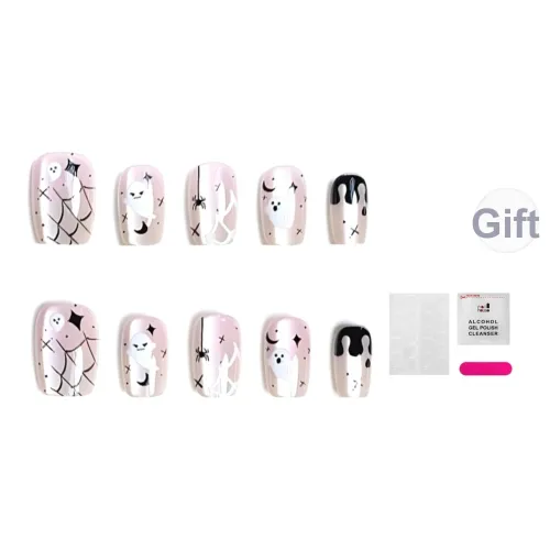 JIABITU Милый Призрак False Nail Короткий LADDER Однотонный Телесный Новый китайский стиль 14мм