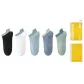 [5 Pack]Black+White+Light Blue+Gray Blue+Gray Green