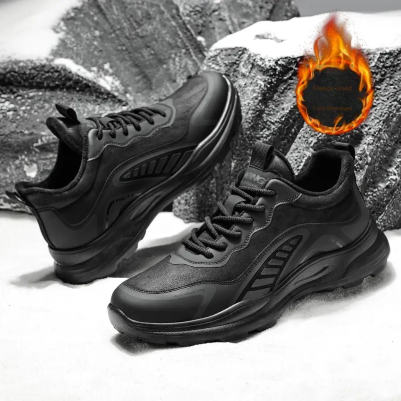 RED DRAGONFLY Platform Shoes Lightweight And Breathable Mid Top Casual Shoes Men's Black-7