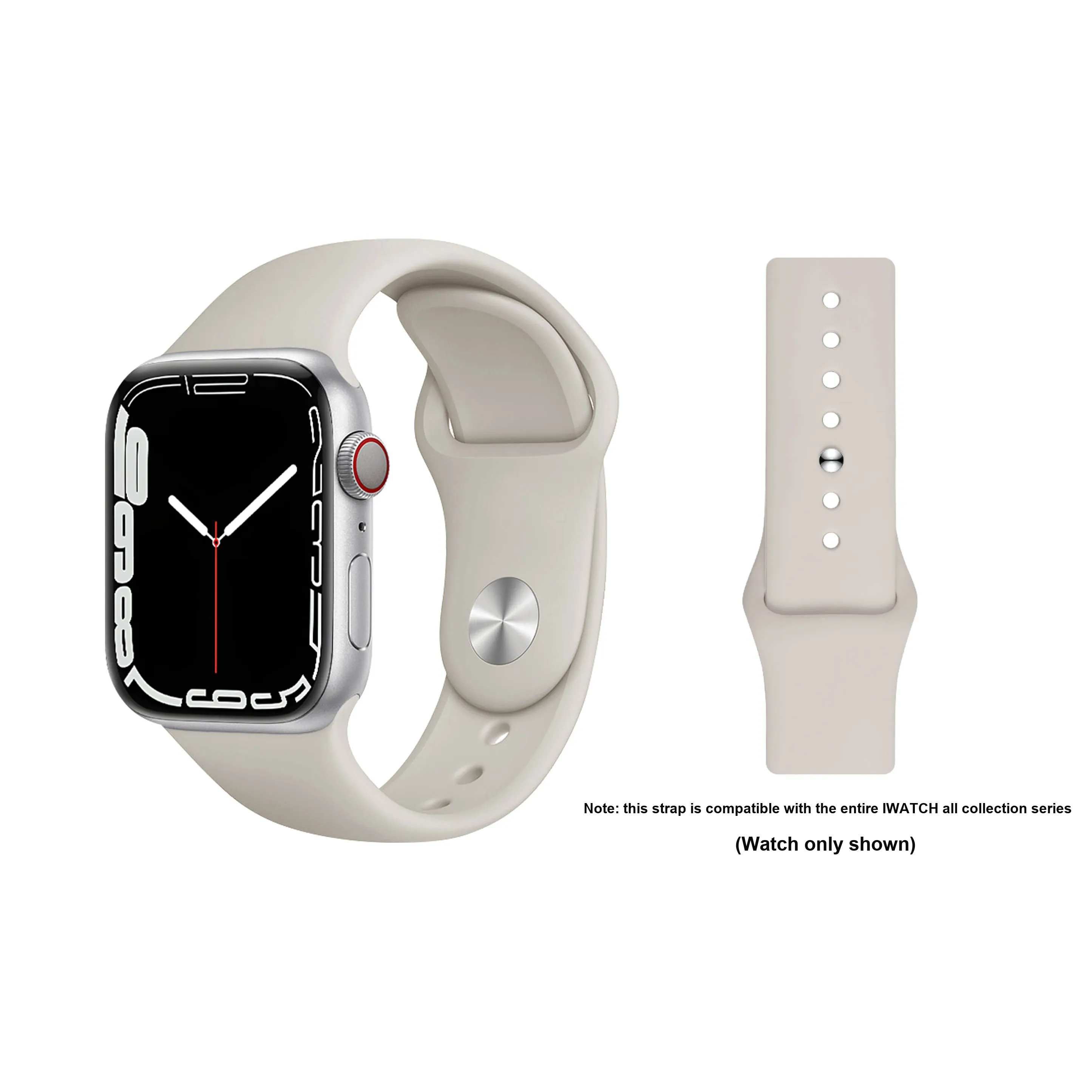 ZHISHENG Strap Apple Compatibility Silicone Material 38 45mm Watch Dial All
